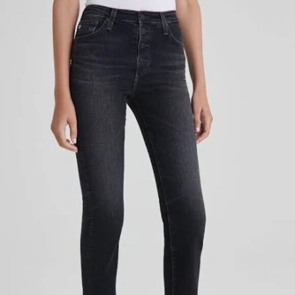 AG Adriano Goldschmied The Isabelle high-rise straight crop black size 30 - Picture 1 of 12